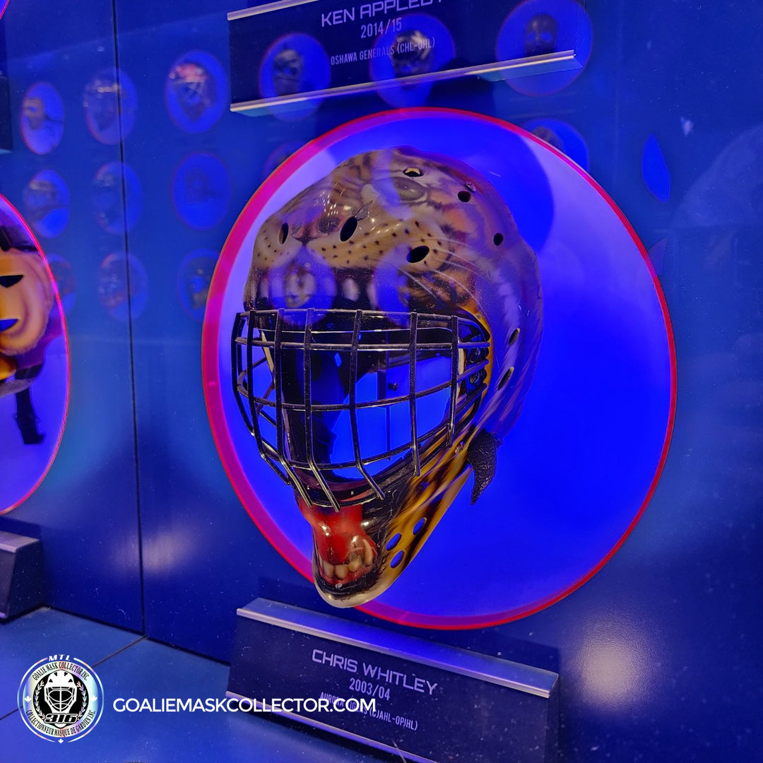 Chris Whitley Goalie Mask Aurora Tigers 2003/04- HHOF Hockey Hall of Fame