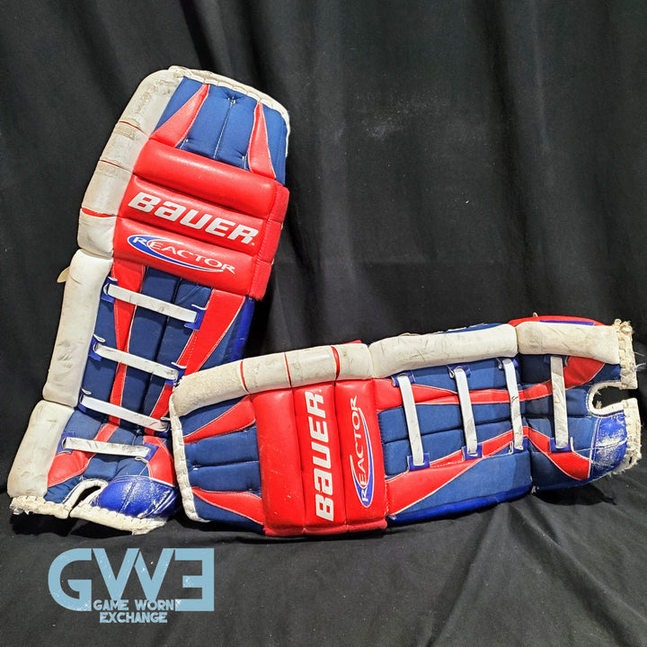 Mike Richter Game Used Goalie Pads 2001-02 New York Rangers & Salt Lake City Olympics Photomatched AS-03072