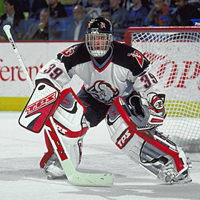 Dominik Hasek Signed Goalie Pads Set 2001-02 Buffalo Sabres Louisville TPS Game Model AS-03073 / AS-03075 - SOLD