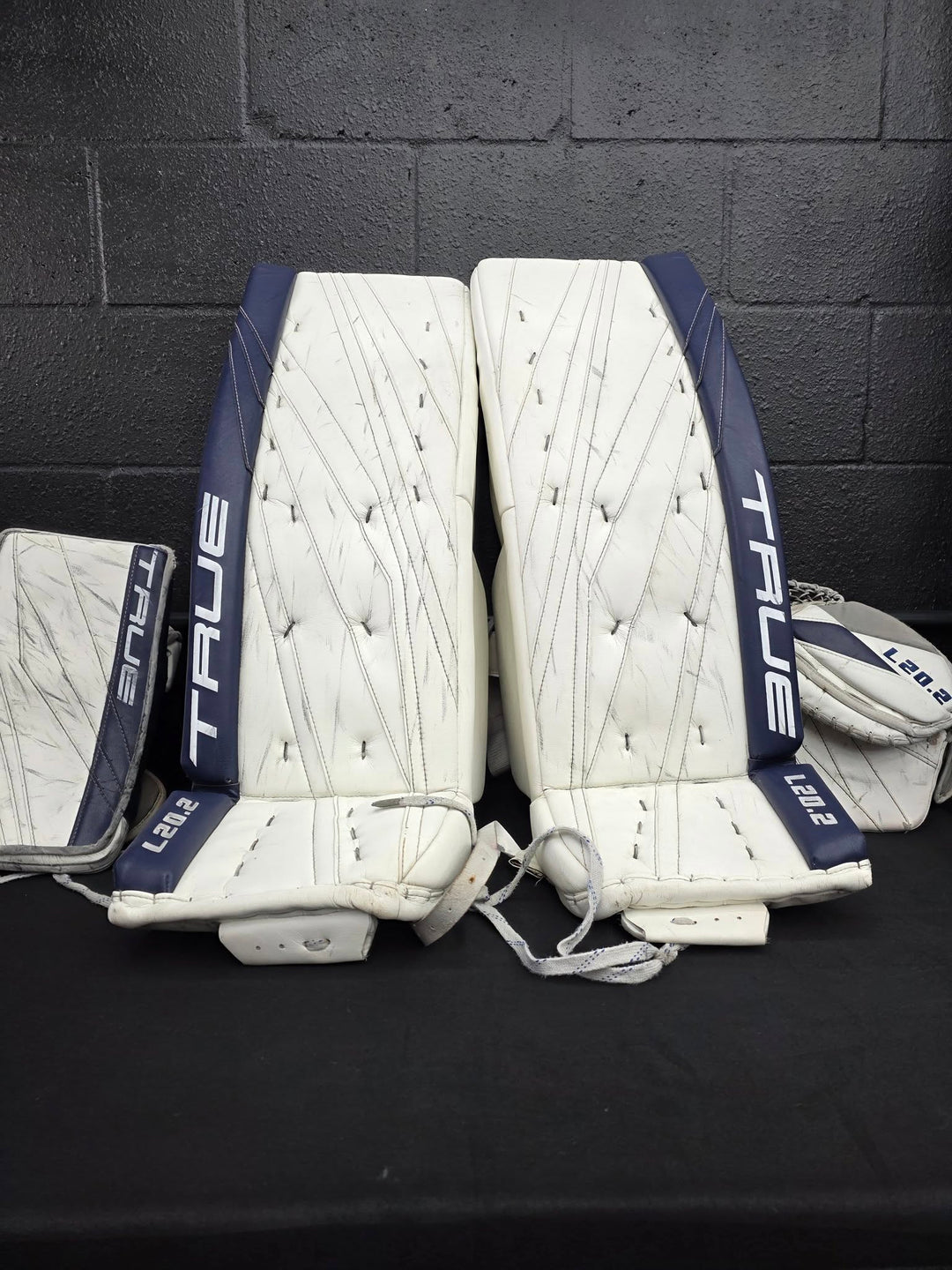 GWE: CONNOR HELLEBUYCK GAME USED Goalie Pads Set