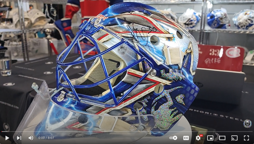 Featuring: Henrik Lundqvist Game Worn Goalie Mask 2015-16 New York Rangers Daveart
