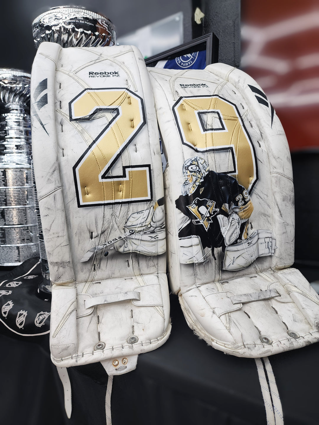 Breaking News: MARC-ANDRE FLEURY Game Worn Goalie Pads in the House!