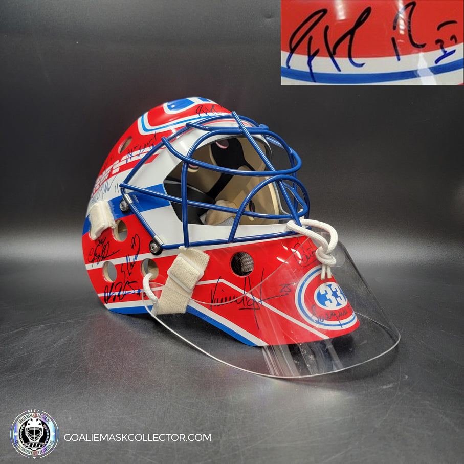 Featuring: THE ULTIMATE Stanley Cup Team Signed Goalie Mask - PATRICK ROY 1993