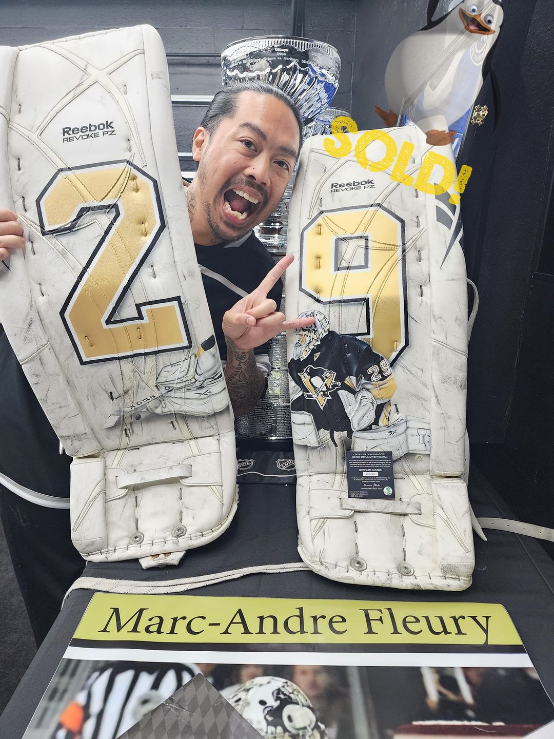 SOLD! Fleury Game Used Pads