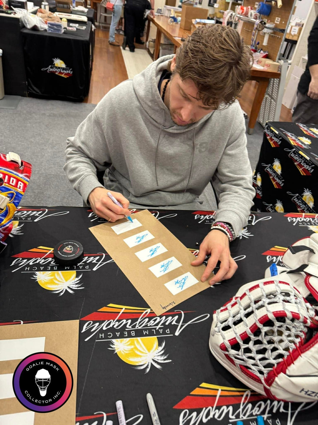 💜JUST IN: An unforgettable morning with SERGEI BOBROVSKY! Signed Game Used Goalie Pads and Masks