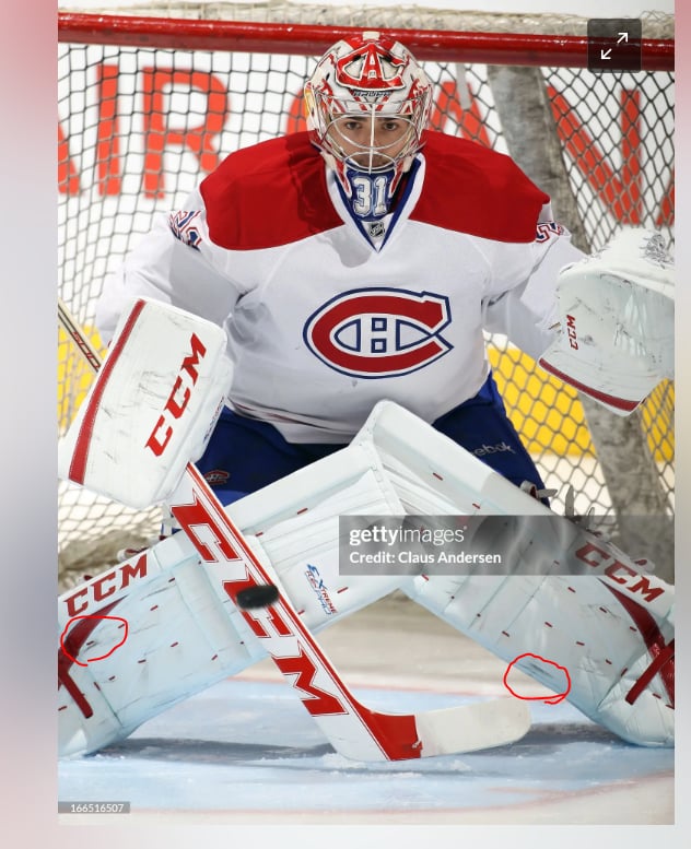 Carey Price Game Playoffs Worn Goalie Pads Set CCM + RBK Chest Protector 2012-13 Montreal Canadiens + Practice Worn Glove & Blocker Bauer AS-02961