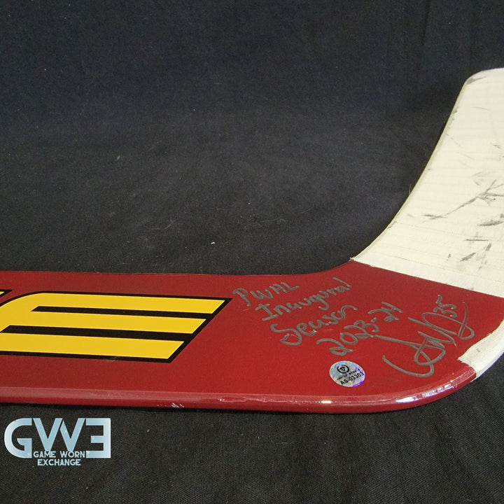 Ann-Renee Desbiens Game Used Goalie Stick 2023-24 Victoire De Montreal Inaugural Season Signed and Inscribed AS-03303