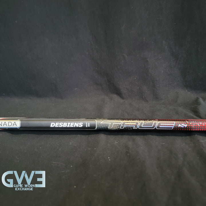 Ann-Renee Desbiens Game Used Goalie Stick 2024 Team Canada World Championship Gold Medal Winning Signed and Inscribed AS-03309