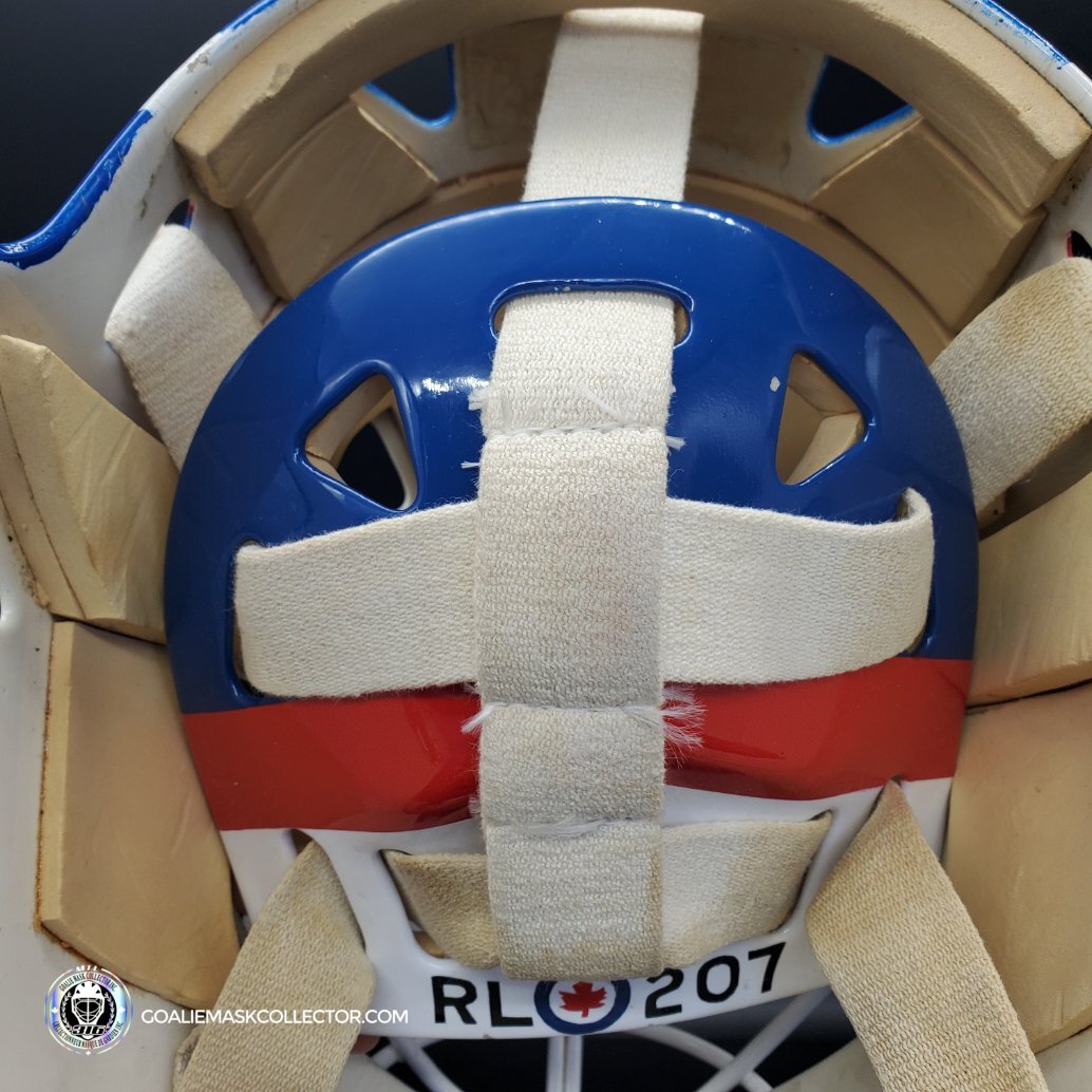 Bob Essensa Goalie Mask Game Worn 1992-93 Winnipeg Jets Greg Harrison Made and Painted Shell Photomatched - SOLD