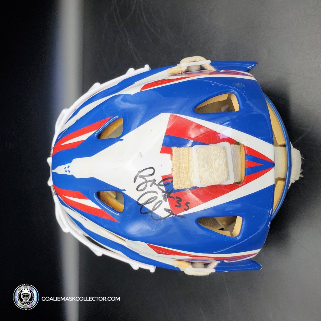 Bob Essensa Goalie Mask Game Worn 1992-93 Winnipeg Jets Greg Harrison Made and Painted Shell Photomatched - SOLD