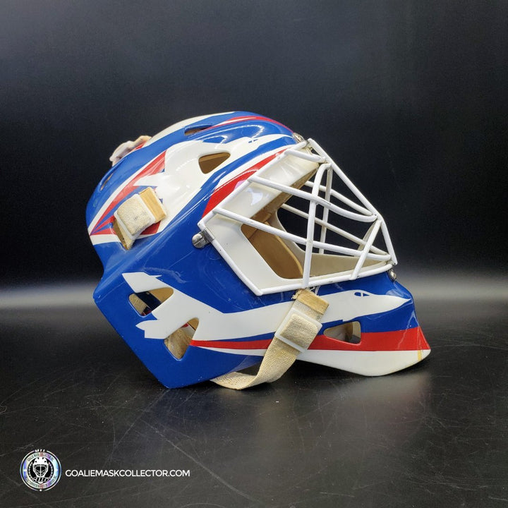 Bob Essensa Goalie Mask Game Worn 1992-93 Winnipeg Jets Greg Harrison Made and Painted Shell Photomatched - SOLD