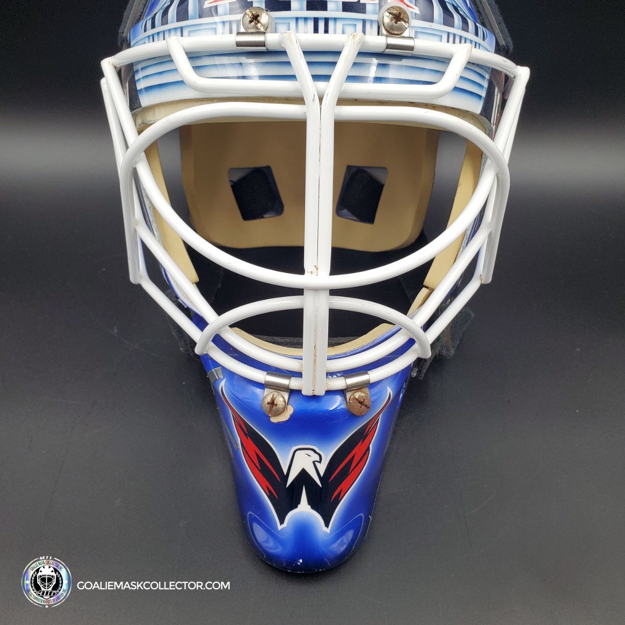 Brent Johnson Practice / Game Worn Goalie Mask 2008-09 Washington