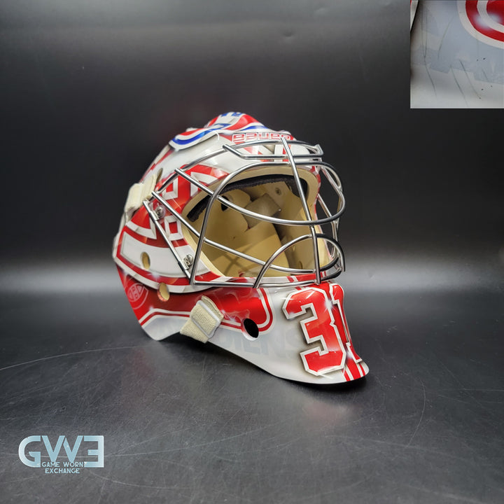 Carey Price Practice Worn Used Goalie Mask 2013 Montreal Canadiens "The Passion of Price" Painted by DaveArt David Gunnarsson on Bauer Shell From Pierre Gervais Collection Signed Autographed AS-03513