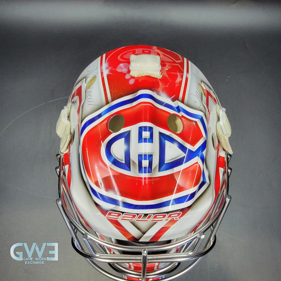 Carey Price Practice Worn Used Goalie Mask 2013 Montreal Canadiens "The Passion of Price" Painted by DaveArt David Gunnarsson on Bauer Shell From Pierre Gervais Collection Signed Autographed AS-03513