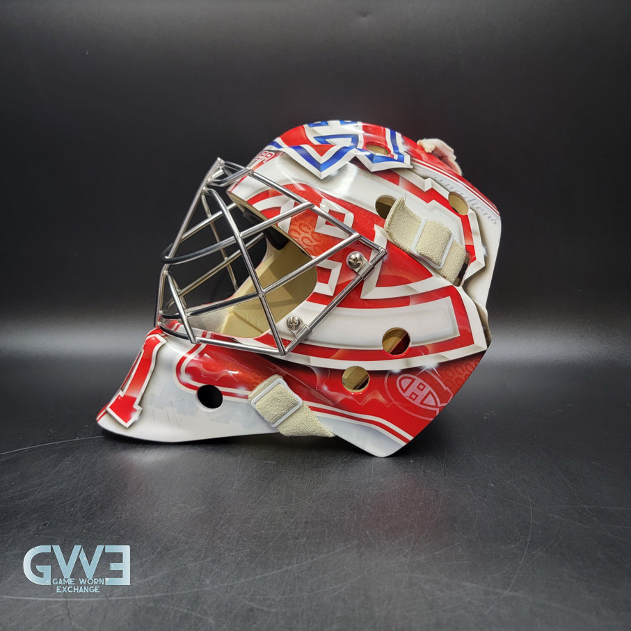 Carey Price Practice Worn Used Goalie Mask 2013 Montreal Canadiens "The Passion of Price" Painted by DaveArt David Gunnarsson on Bauer Shell From Pierre Gervais Collection Signed Autographed AS-03513