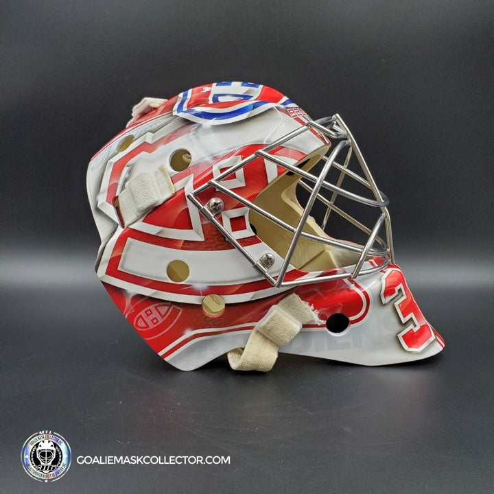 RESERVED: Carey Price Practice Worn Used Goalie Mask 2013 Montreal Canadiens "The Passion of Price" Painted by DaveArt David Gunnarsson on Bauer Shell From Pierre Gervais Collection Signed Autographed AS-02942