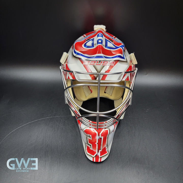 Carey Price Practice Worn Used Goalie Mask 2013 Montreal Canadiens "The Passion of Price" Painted by DaveArt David Gunnarsson on Bauer Shell From Pierre Gervais Collection Signed Autographed AS-03513