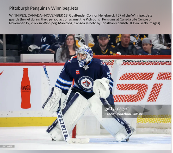 Connor Hellebuyck Game Used Goalie Pads 2022 Winnipeg Jets True Lefevre L20.2 Full Set Pro AS-02980