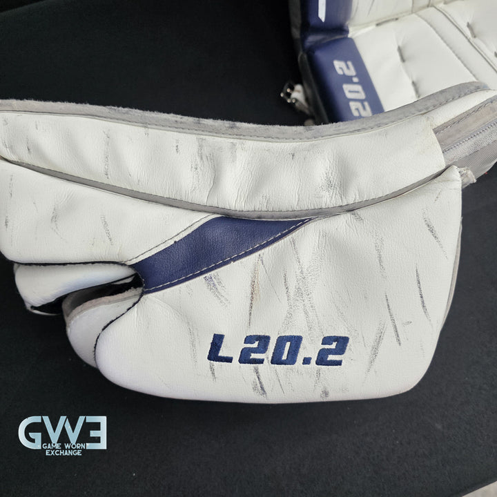 Connor Hellebuyck Game Used Goalie Pads 2022 Winnipeg Jets True Lefevre L20.2 Full Set Pro AS-02980