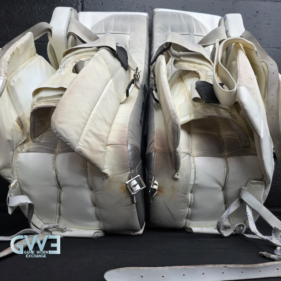 Connor Hellebuyck Game Used Goalie Pads 2022 Winnipeg Jets True Lefevre L20.2 Full Set Pro AS-02980