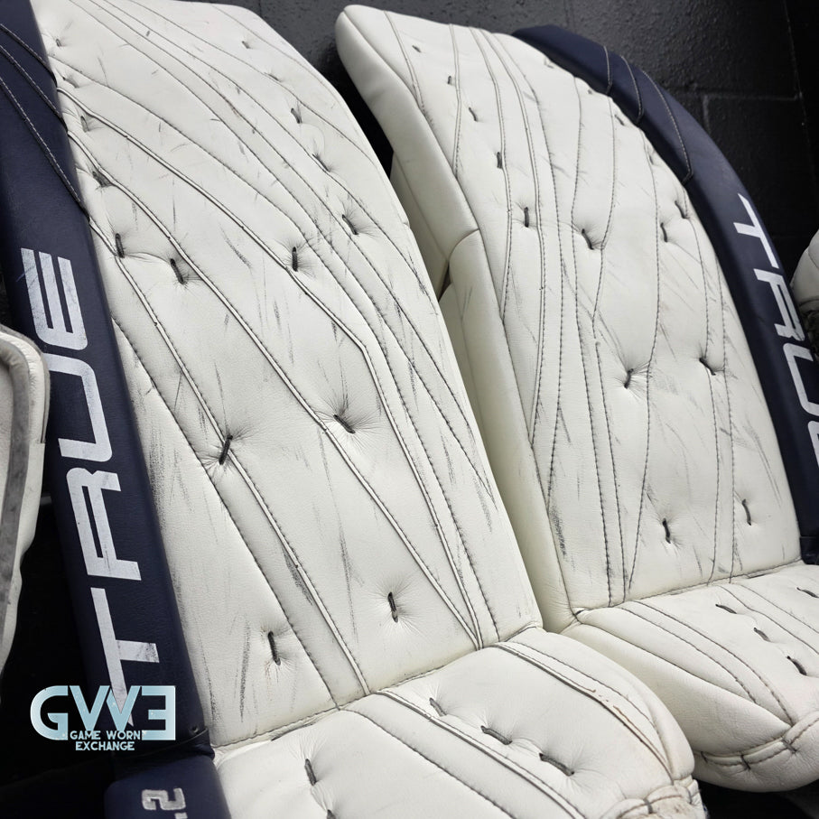 Connor Hellebuyck Game Used Goalie Pads 2022 Winnipeg Jets True Lefevre L20.2 Full Set Pro AS-02980