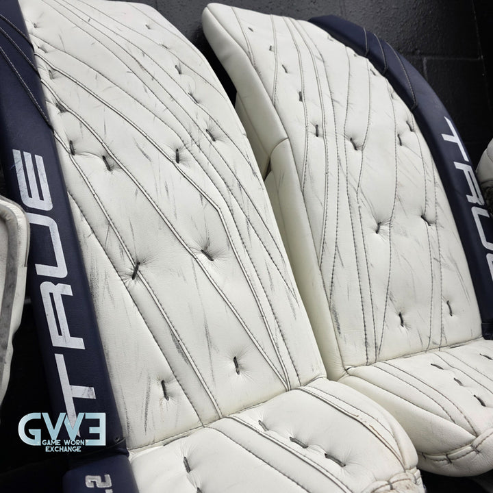 Connor Hellebuyck Game Used Goalie Pads 2022 Winnipeg Jets True Lefevre L20.2 Full Set Pro AS-02980