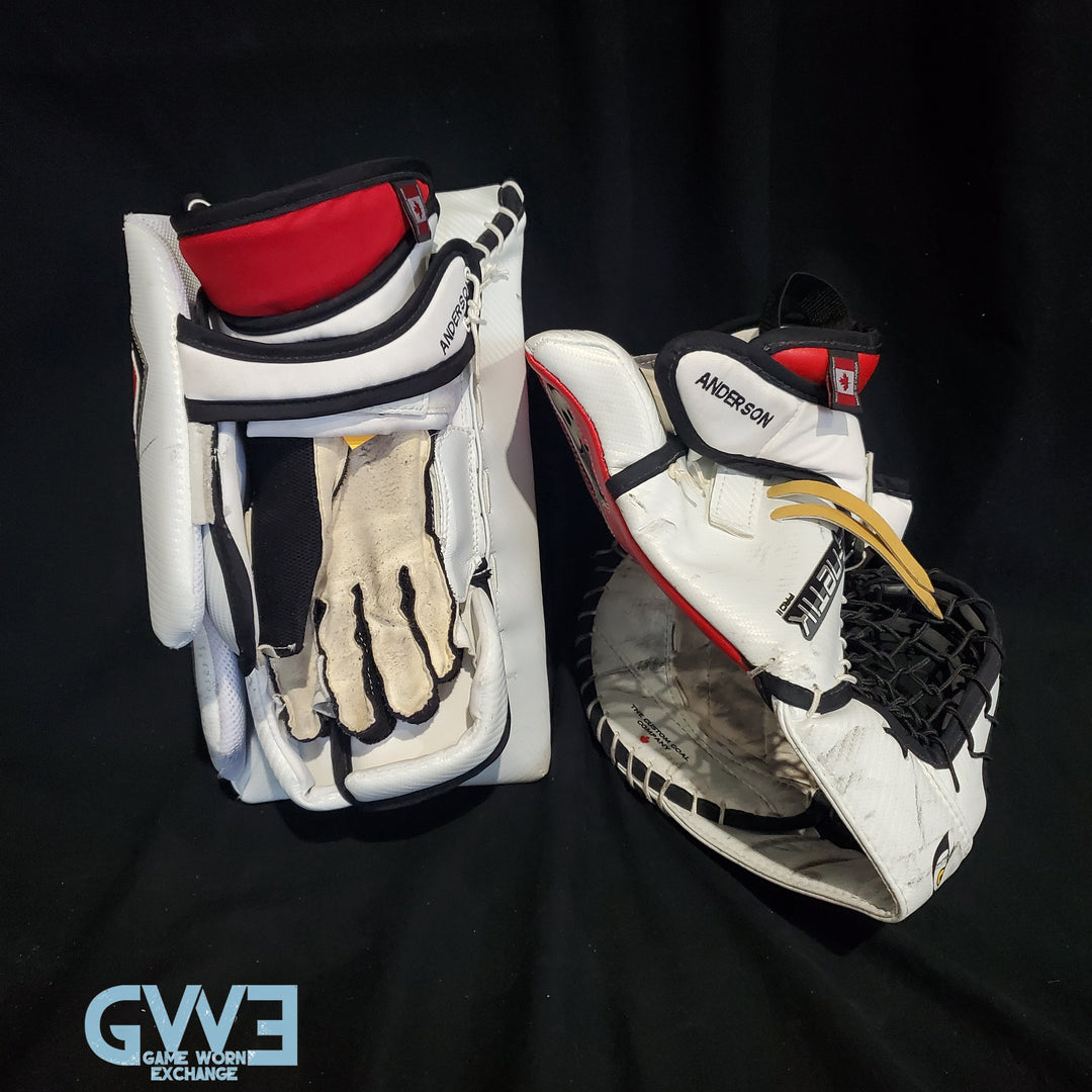 Craig Anderson Goalie Glove and Blocker 2015-2016 Ottawa Senators