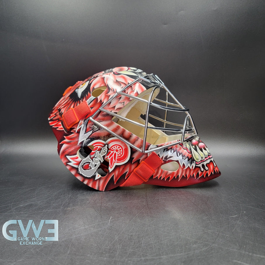 detroit red wings motorcycle helmet Curtis Joseph Game Issued Goalie Mask Detroit Red Wings Pro's Choice D –  Game Worn Exchange
