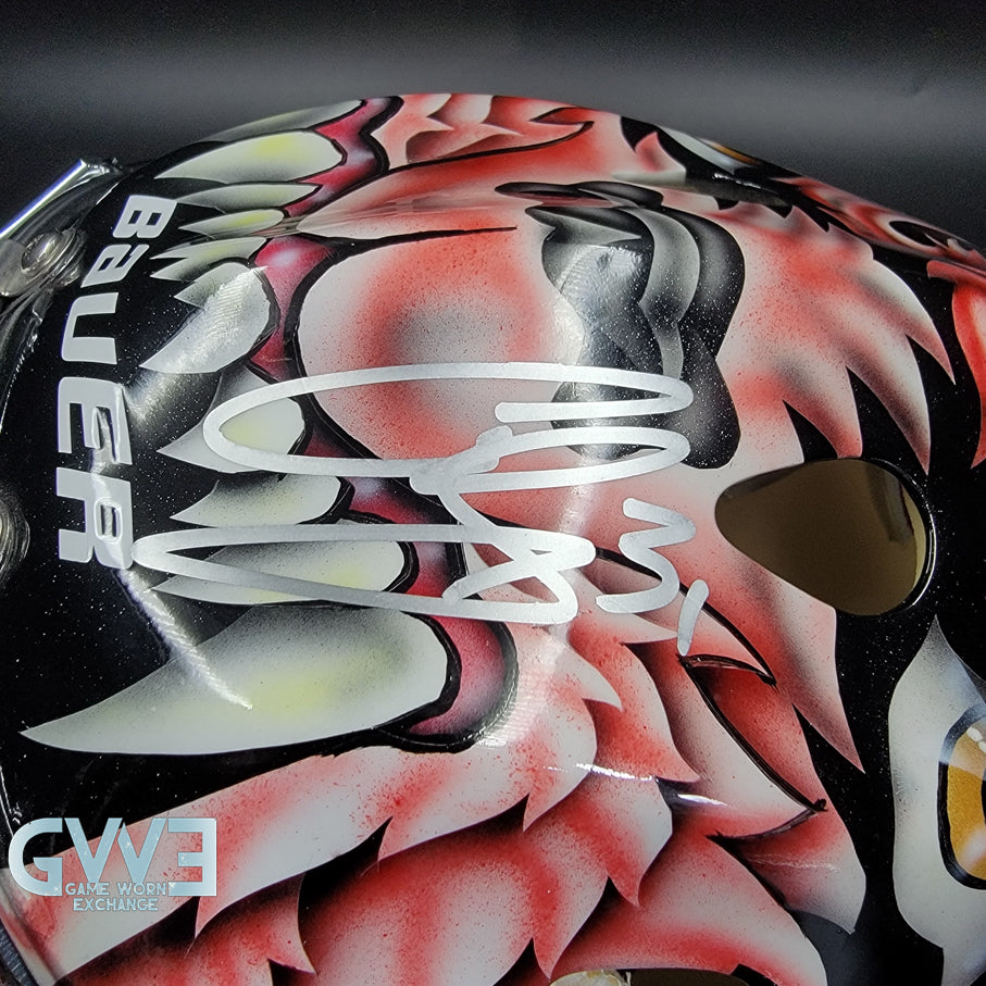 Curtis Joseph Game Issued Goalie Mask Detroit Red Wings Pro's Choice Dom Malerba 2002 Signed By Curtis Joseph - AS-01026