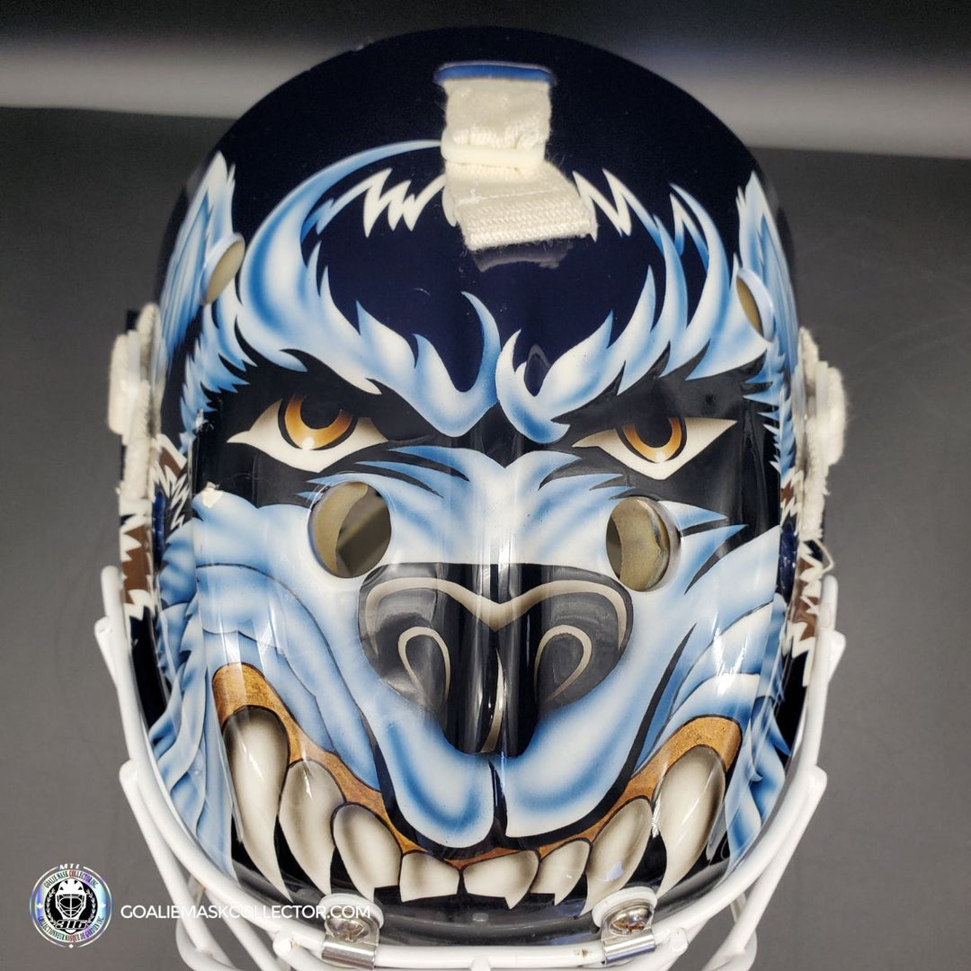 Curtis Joseph PRO "ICE READY" Goalie Mask Edmonton Oilers Signed Itech 1998 Painted By Frank Cipra AS-02770 - SOLD