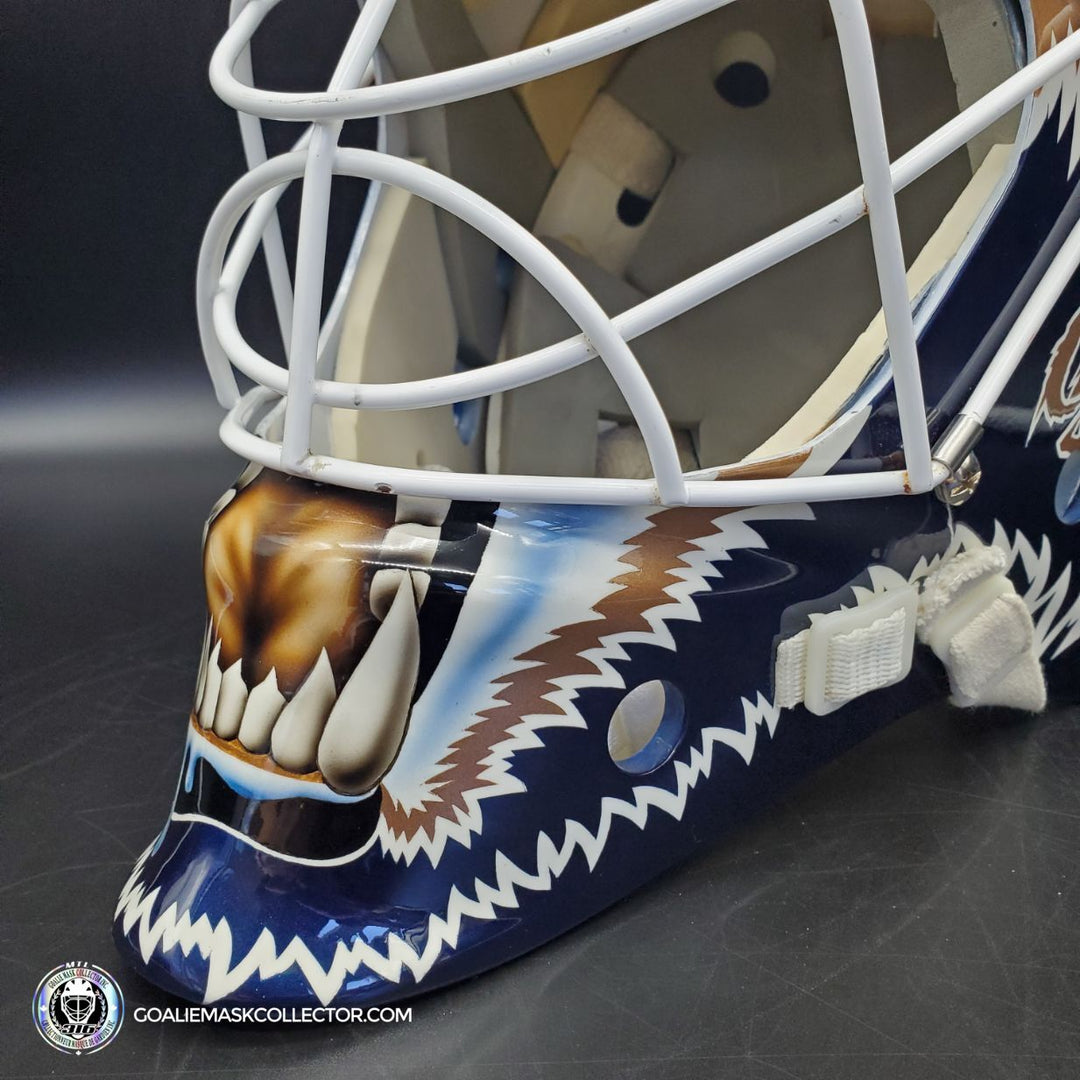 Curtis Joseph PRO "ICE READY" Goalie Mask Edmonton Oilers Signed Itech 1998 Painted By Frank Cipra AS-02770 - SOLD