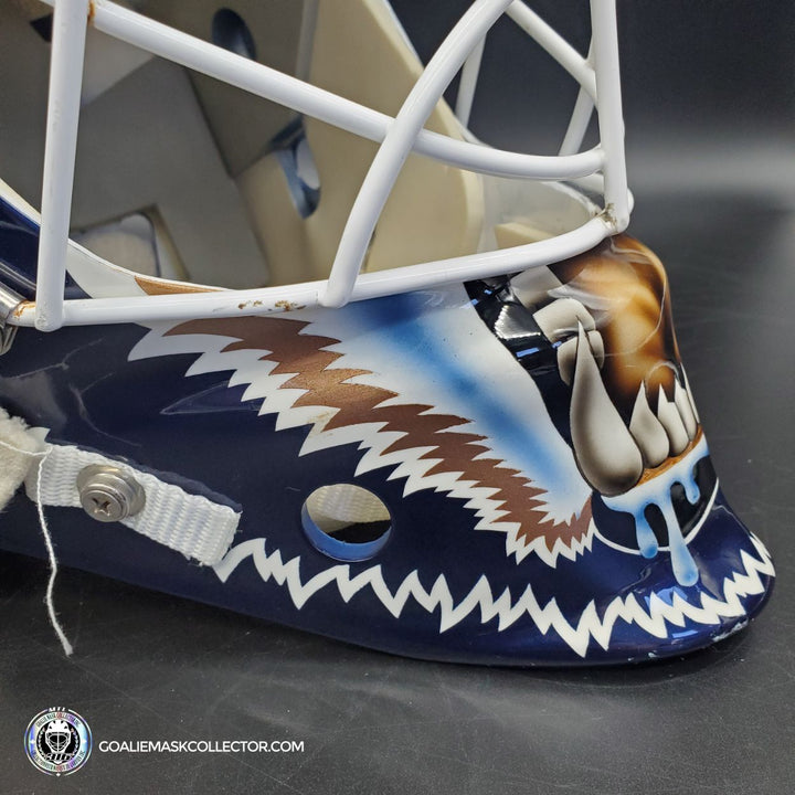 Curtis Joseph PRO "ICE READY" Goalie Mask Edmonton Oilers Signed Itech 1998 Painted By Frank Cipra AS-02770 - SOLD