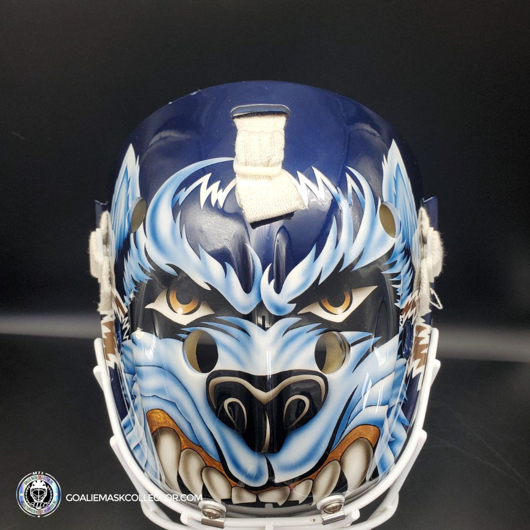 Curtis Joseph PRO "ICE READY" Goalie Mask Edmonton Oilers Signed Itech 1998 Painted By Frank Cipra AS-02770 - SOLD