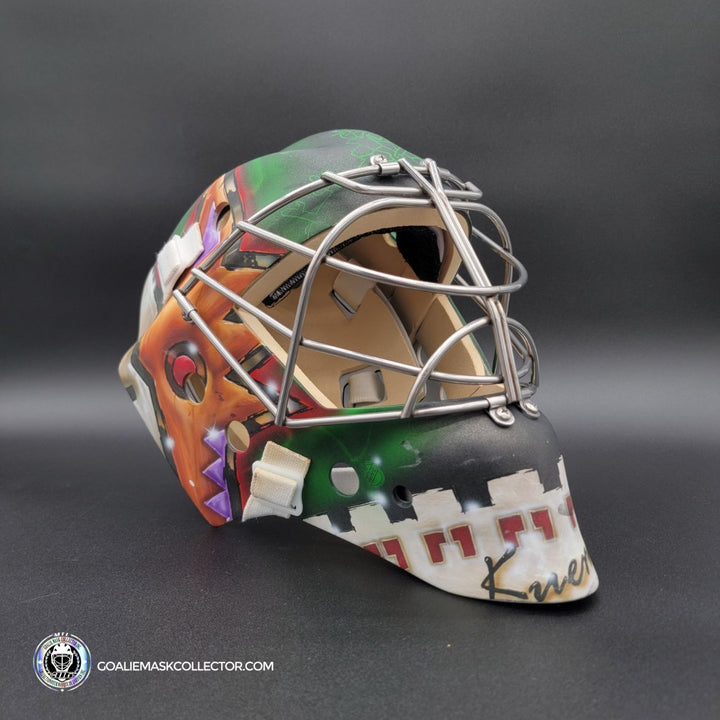 Darcy Kuemper Goalie Mask Game Worn 2019 Phoenix Coyotes Dom Malerba Shell Painted by DaveArt - SOLD