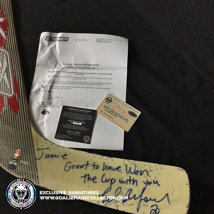 Ed Belfour Game Used Stick Signed RBK Reebok The 1999 Stanley Cup Champions Dallas Stars Inscribed "Jamie Great To Have Won The Cup With You" AS-01198 - SOLD