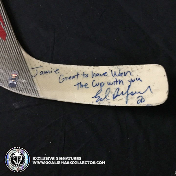 Ed Belfour Game Used Stick Signed RBK Reebok The 1999 Stanley Cup Champions Dallas Stars Inscribed "Jamie Great To Have Won The Cup With You" AS-01198 - SOLD