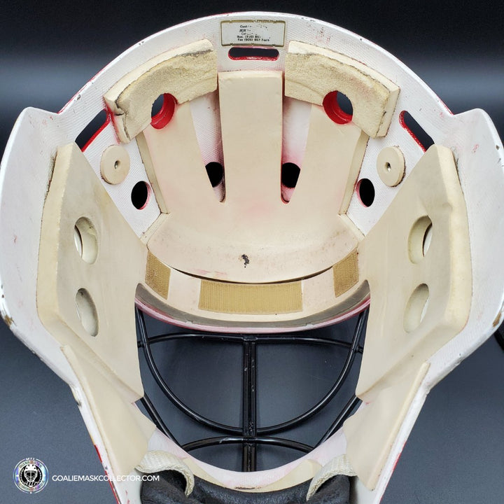 Grant Fuhr Game Worn Goalie Mask Calgary Flames Itech 1999-2000 Season Game Used Painted By Frank Cipra AS-02896