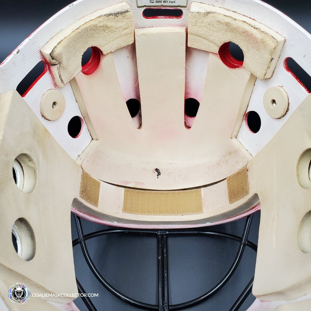 Grant Fuhr Game Worn Goalie Mask Calgary Flames Itech 1999-2000 Season Game Used Painted By Frank Cipra AS-02896