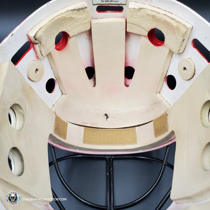 Grant Fuhr Game Worn Goalie Mask Calgary Flames Itech 1999-2000 Season Game Used Painted By Frank Cipra AS-02896
