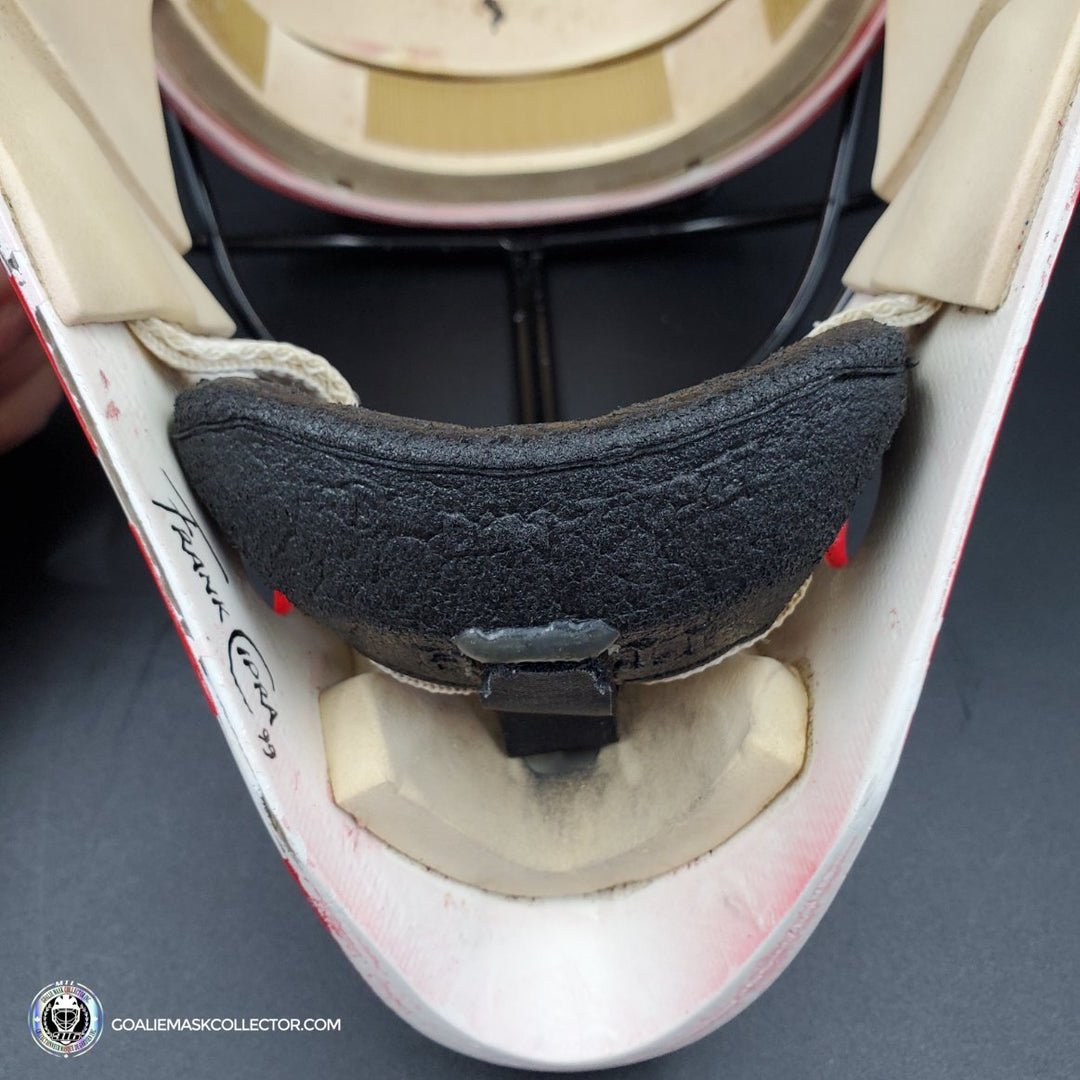 Grant Fuhr Game Worn Goalie Mask Calgary Flames Itech 1999-2000 Season Game Used Painted By Frank Cipra AS-02896