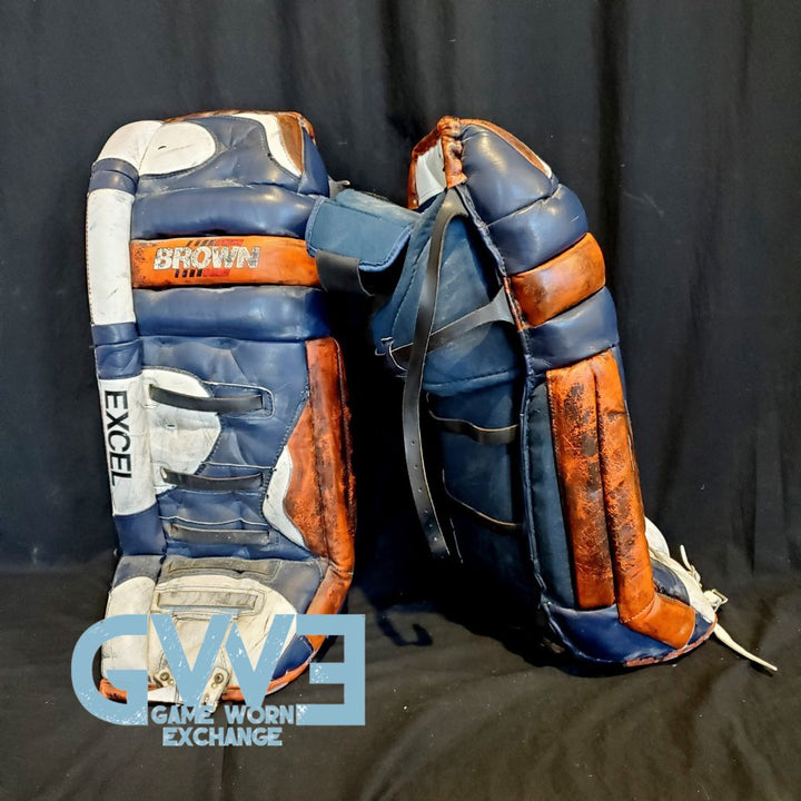 John Vanbiesbrouck Game Worn Pads Photomatched to New York Islanders and New Jersey Devils AS-02999