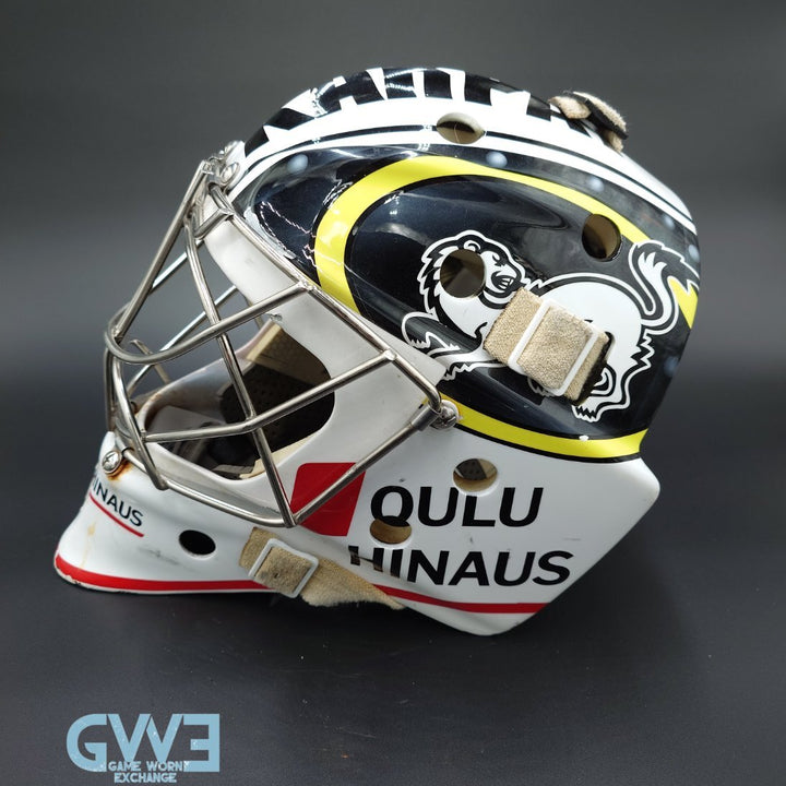 Leevi Merilainen Goalie Mask Game Worn Ottawa Senators and Karpat Oulu Hinnaus Bauer Shell AS-03400