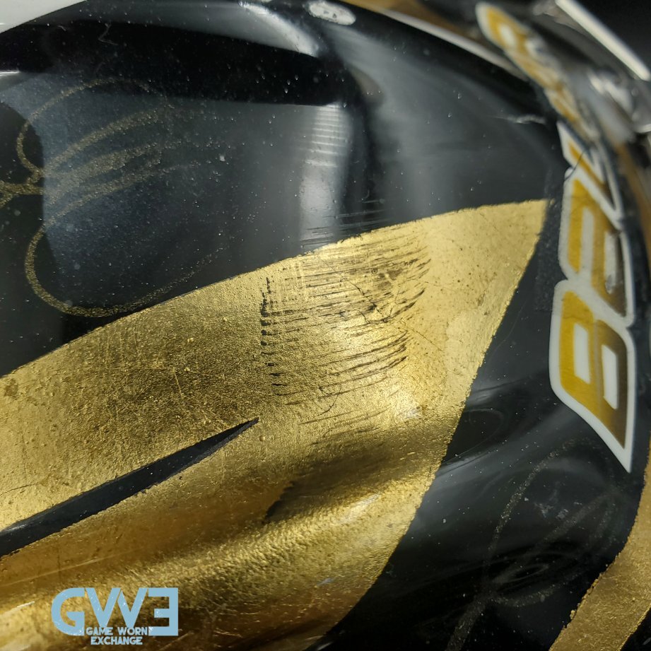 Logan Thompson Game Worn Goalie Mask 2021-22 Las Vegas Golden Knights Painted by Dave Fried Friedesigns on Bauer Shell Photomatched AS-03152