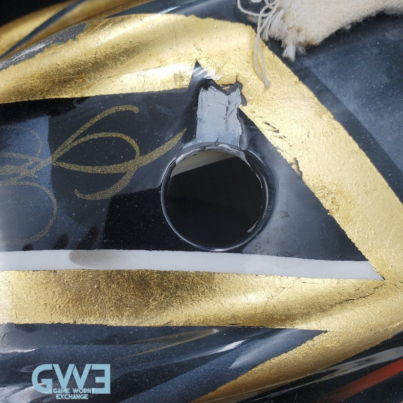 Logan Thompson Game Worn Goalie Mask 2021-22 Las Vegas Golden Knights Painted by Dave Fried Friedesigns on Bauer Shell Photomatched AS-03152