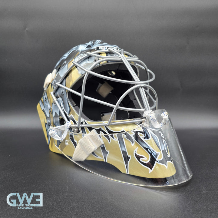 Marc-Andre Fleury Goalie Mask Game Issued 2015 Pittsburgh Penguins Made by Lefevre Painted by Griff Stephane Bergeron on CCM Shell Pro Return AS-02962