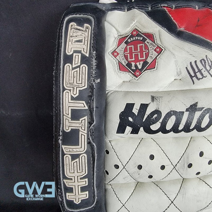 Martin Brodeur Game Used Goalie Pads 1996-97 New Jersey Devils Heaton Helite IV Photo-Matched AS-03492