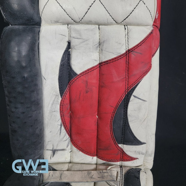 Martin Brodeur Game Used Goalie Pads 1996-97 New Jersey Devils Heaton Helite IV Photo-Matched AS-03492