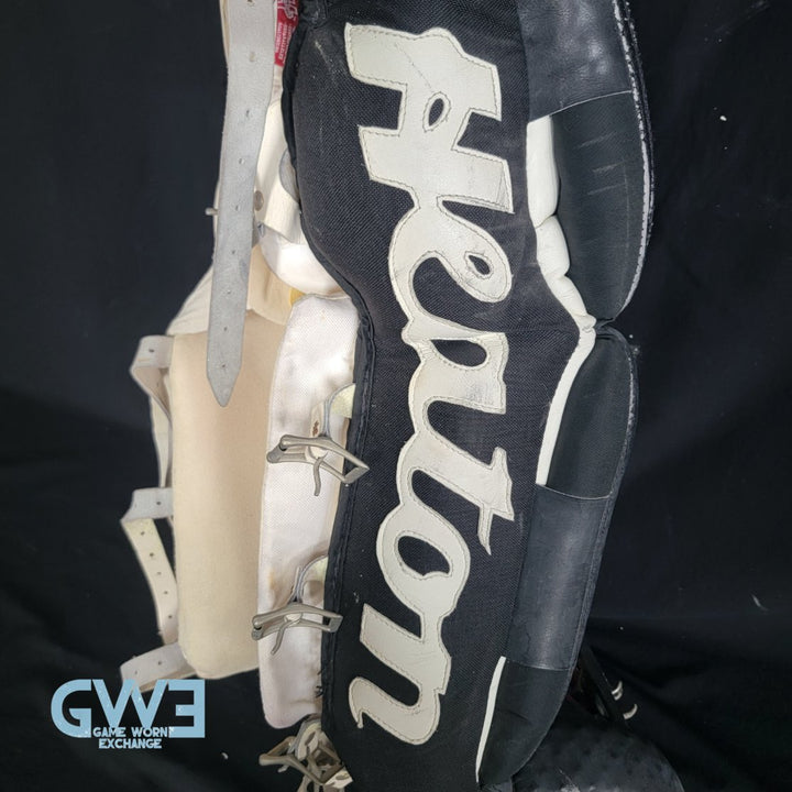 Martin Brodeur Game Used Goalie Pads 1996-97 New Jersey Devils Heaton Helite IV Photo-Matched AS-03492