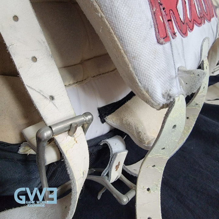 Martin Brodeur Game Used Goalie Pads 1996-97 New Jersey Devils Heaton Helite IV Photo-Matched AS-03492