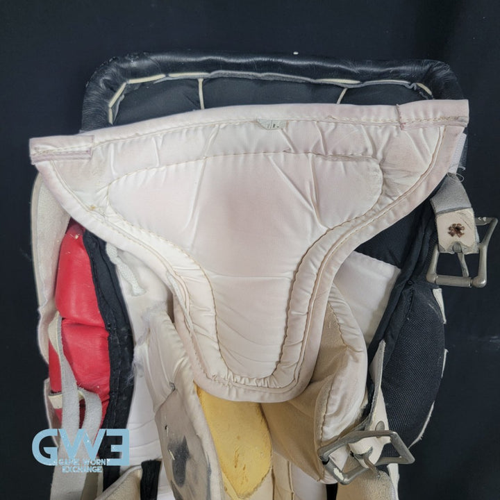 Martin Brodeur Game Used Goalie Pads 1996-97 New Jersey Devils Heaton Helite IV Photo-Matched AS-03492